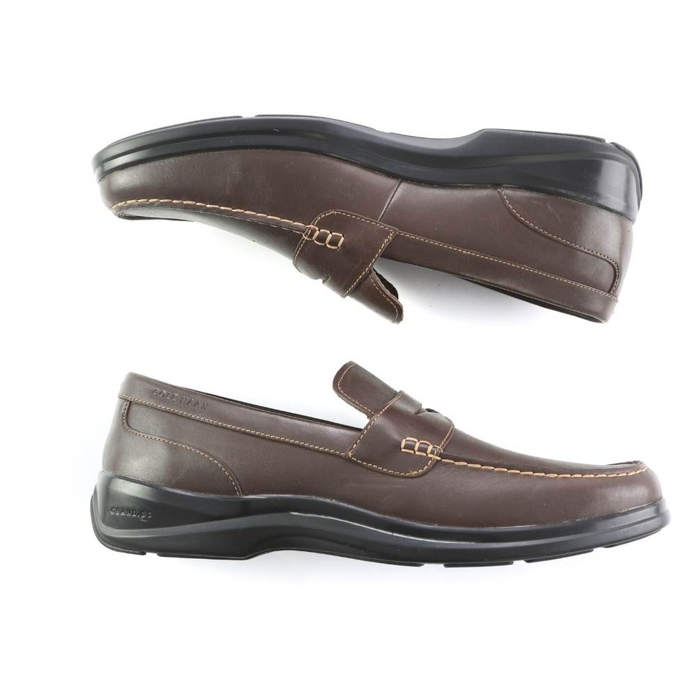 Cole Haan Grand OS Brown Leather Penny Loafers - Picture 3 of 7